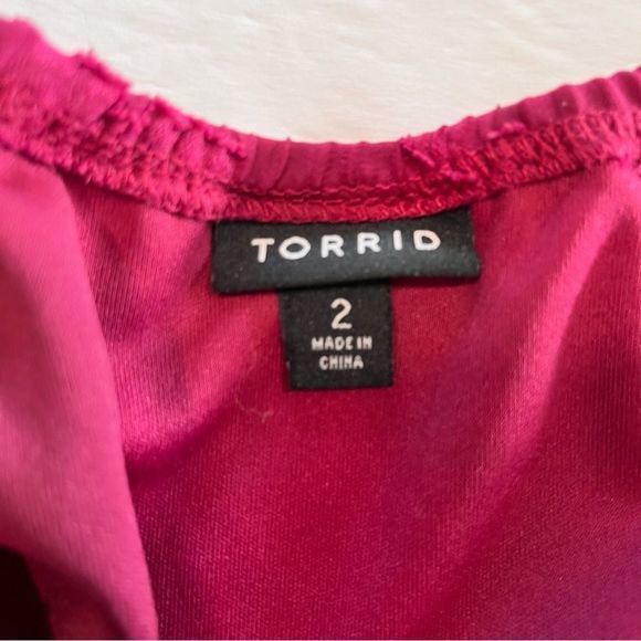 Torrid Burgundy Purple Floral Burnout Chiffon Cold Shoulder Dress 2X‎ - Picture 9 of 10